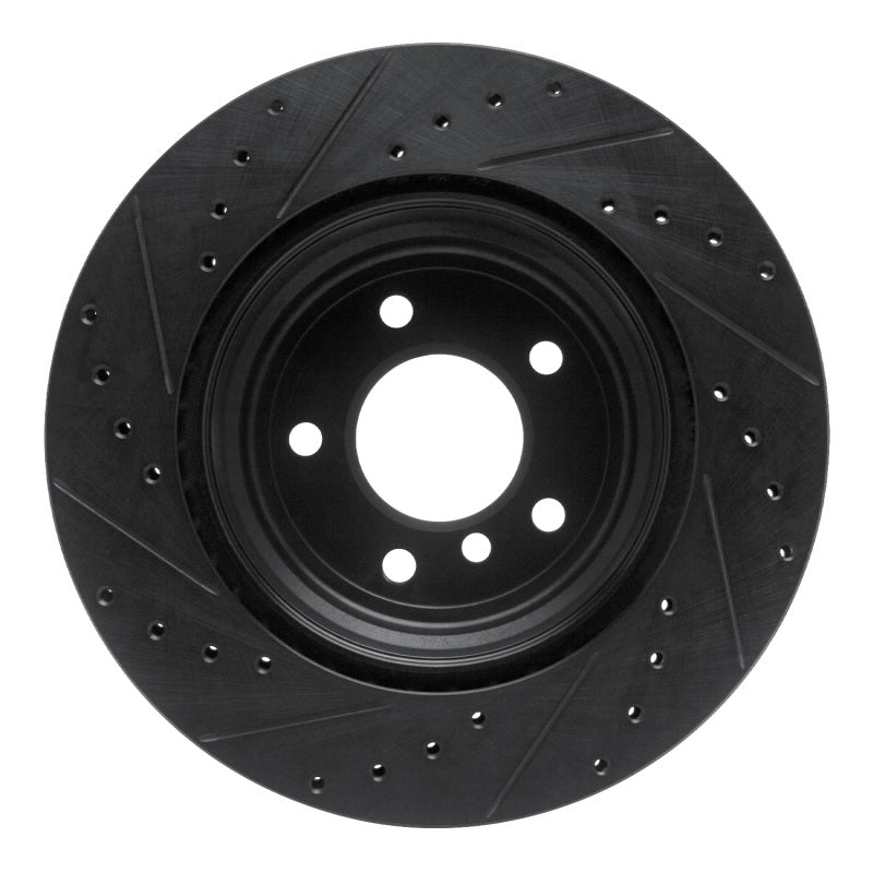 R1 Concepts R1 08-13 BMW 135IS Rear Right Drilled & Slotted Black Brake Rotor