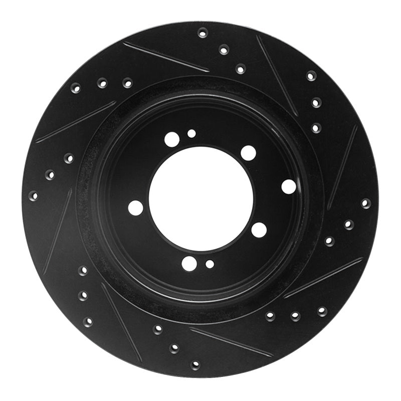 R1 Concepts R1 93-99 Dodge STEALTH Rear Left Drilled & Slotted Black Brake Rotor