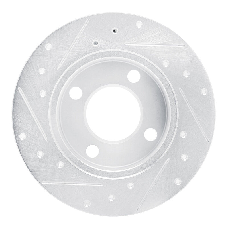 R1 Concepts R1 89-91 Audi 100 Rear Right Drilled & Slotted Silver Brake Rotor