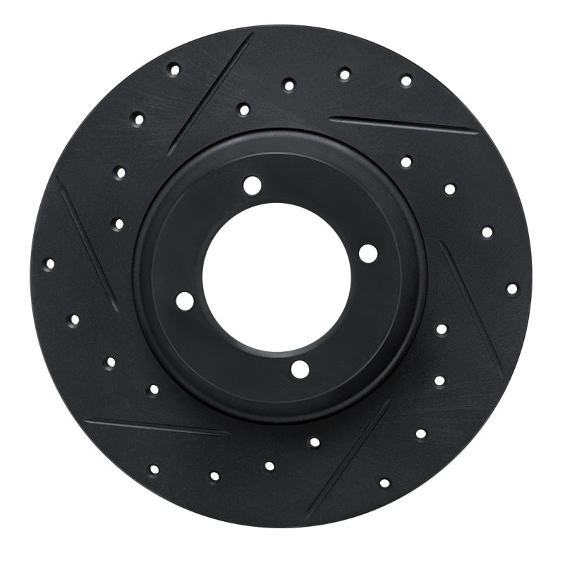R1 Concepts R1 61-76 Triumph TR4 Front Left Drilled & Slotted Black Brake Rotor