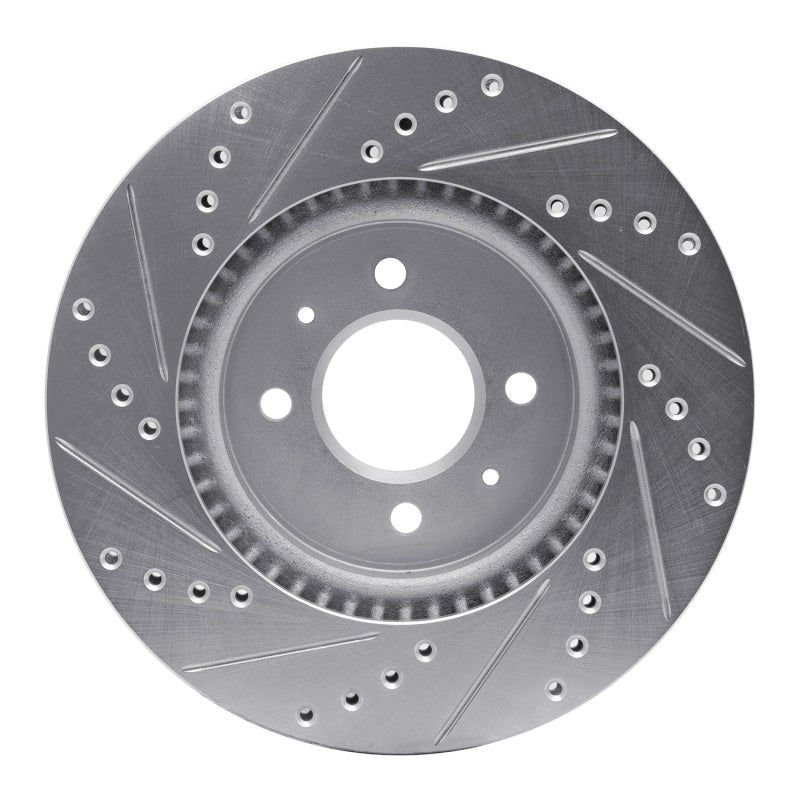 R1 Concepts R1 12-23 Hyundai ACCENT Front Right Drilled & Slotted Silver Brake Rotor