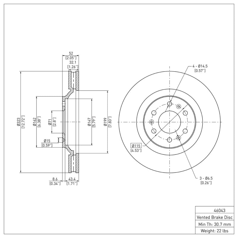 DFC 04-09 Cadillac SRX Front Brake Rotor