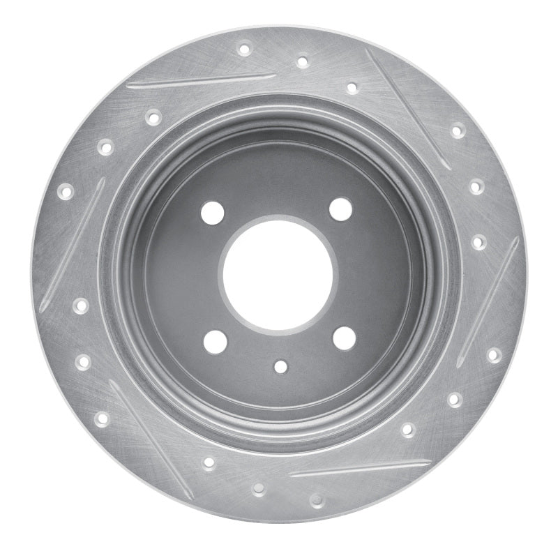 R1 Concepts R1 14-16 Chevrolet SPARK EV Rear Left Drilled & Slotted Silver Brake Rotor