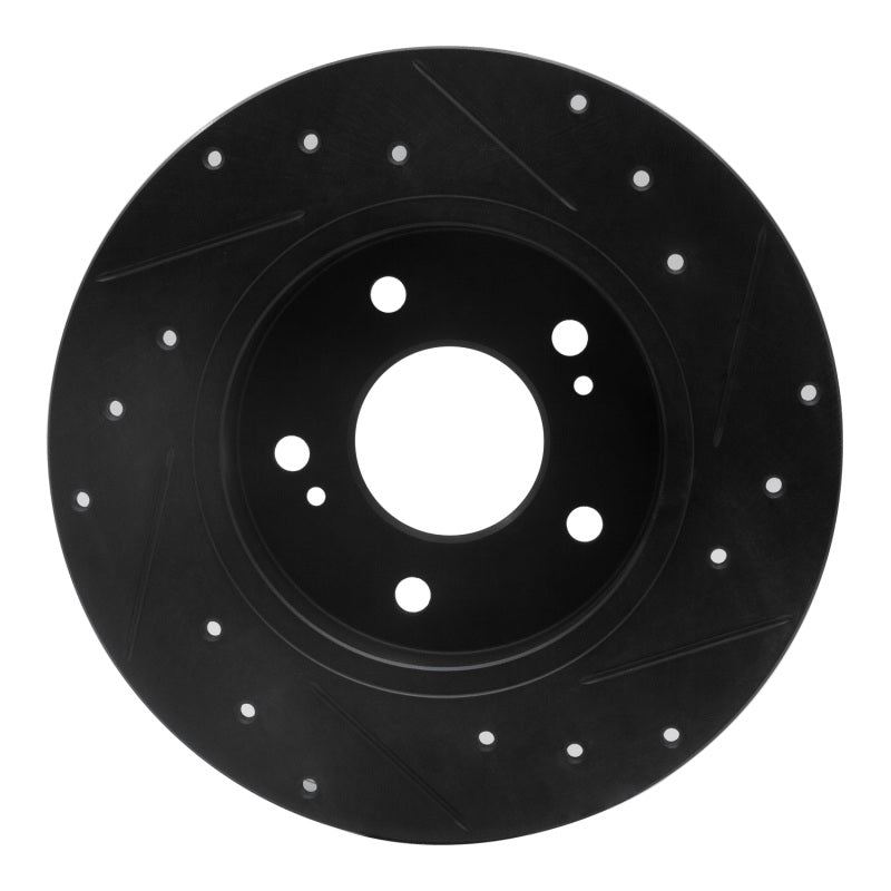R1 Concepts R1 94-04 Infiniti I30 Rear Left Drilled & Slotted Black Brake Rotor