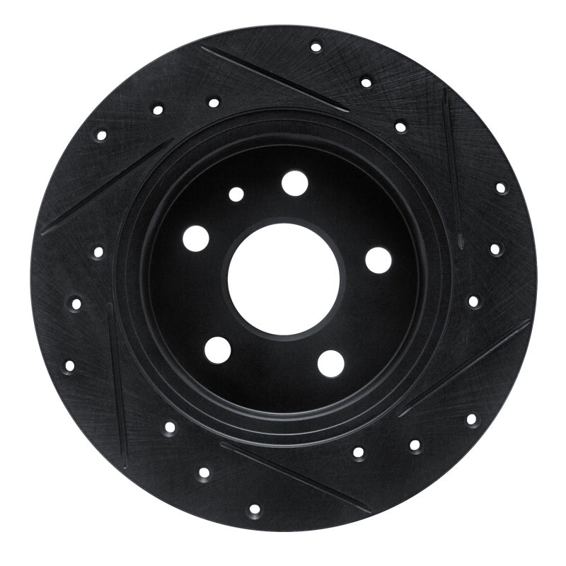 R1 Concepts R1 16-23 Chevrolet Bolt EV Rear Left Drilled & Slotted Black Brake Rotor