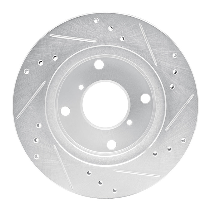 R1 Concepts R1 89-94 Suzuki SWIFT Front Left Drilled & Slotted Silver Brake Rotor