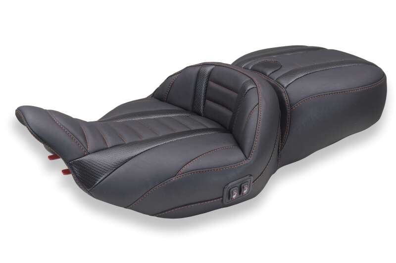Mustang Motorcycle Mustang 23-26 Harley CVO Road Glide, Street Glide, Heated Deluxe ST 1pc 2Up Blk w/ Beauty Thread
