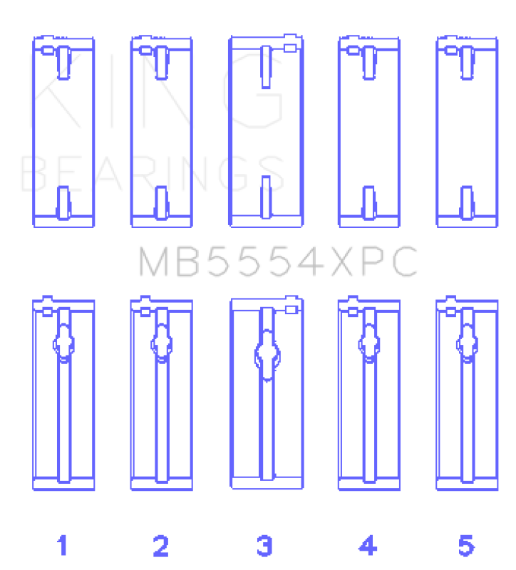 King Engine Bearings Toyota 3Sgte/16V 2.0L (Size +0.25mm) Main Bearing Set