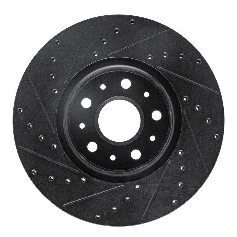R1 Concepts R1 16-25 Cadillac CT5 Front Right Drilled & Slotted Black Brake Rotor