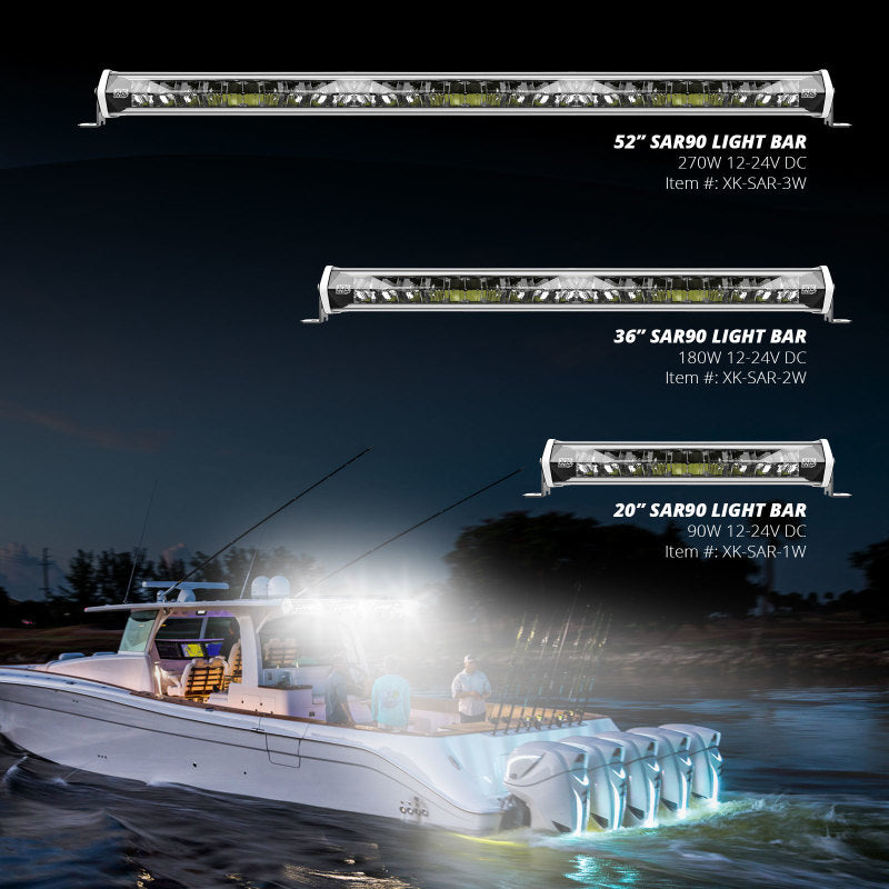 XKGLOW XK Glow SAR360 Light Bar Kit Emergency Search and Rescue Light System White (4) 52In