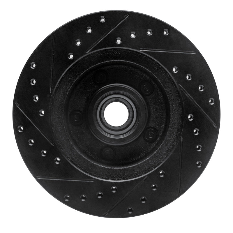 R1 Concepts R1 74-80 Ford Granada Front Right Drilled & Slotted Black Brake Rotor