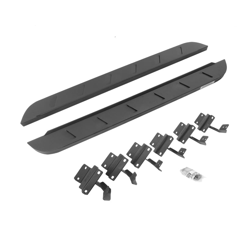 Go Rhino 17-22 Ford F-250 / F-350 Reg Cab 2DR RB10 Slim Running Boards Kit (w/Brackets) - Tex. Blk