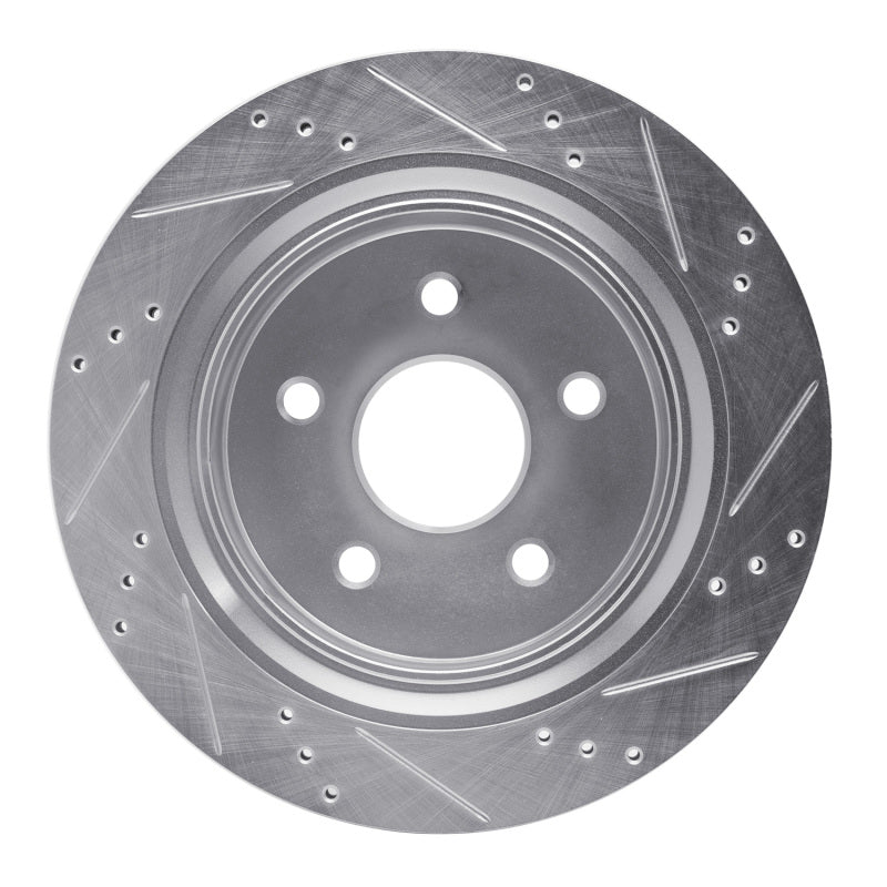 R1 Concepts R1 02-24 Chrysler ASPEN Rear Left Drilled & Slotted Silver Brake Rotor