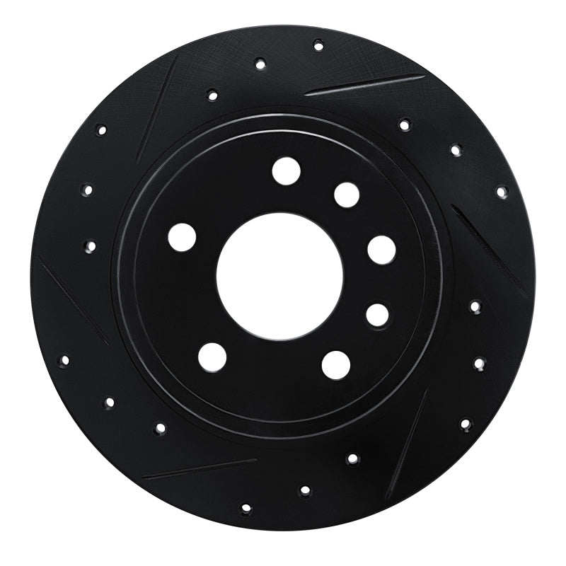 R1 Concepts R1 97-01 Cadillac CATERA Rear Left Drilled & Slotted Black Brake Rotor