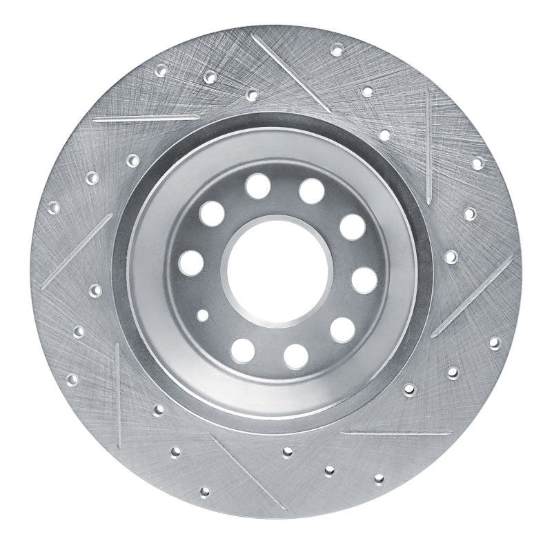 R1 Concepts R1 16-25 Audi Q3 Rear Left Drilled & Slotted Silver Brake Rotor