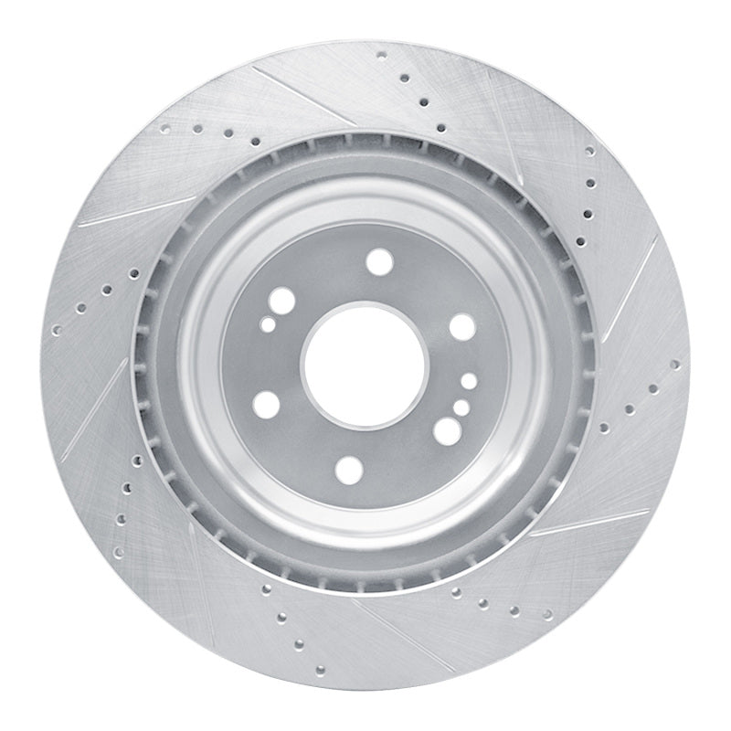 R1 Concepts R1 14-20 Cadillac Escalade ESV Front Left Drilled & Slotted Silver Brake Rotor