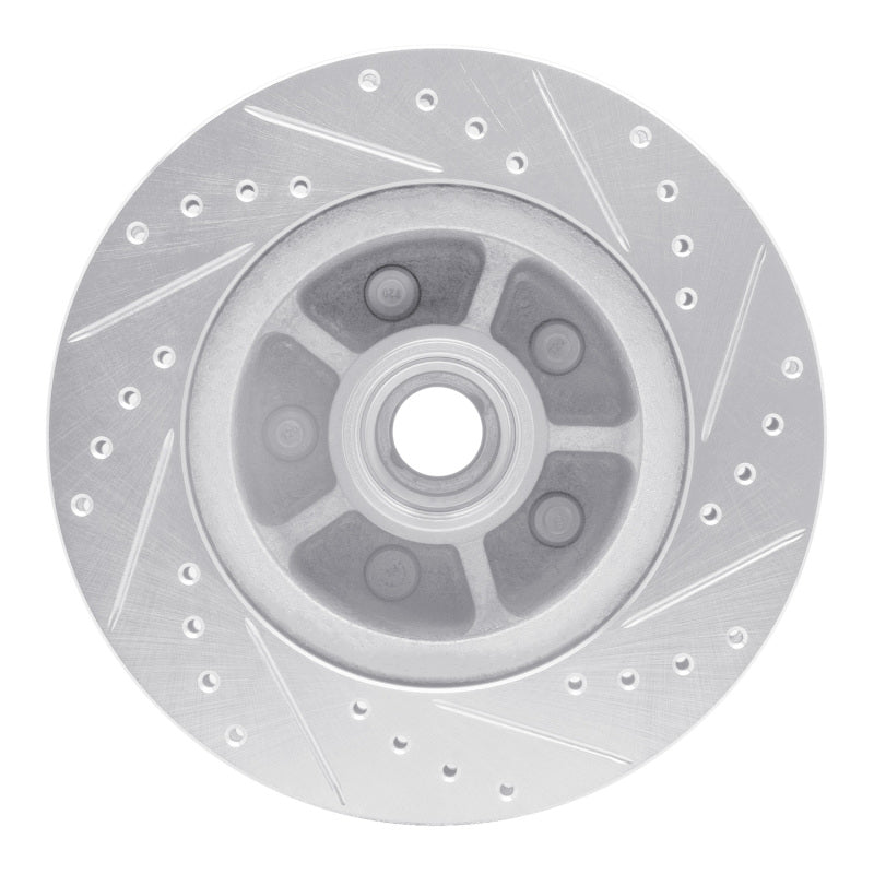 R1 Concepts R1 68-70 Ford Falcon Front Left Drilled & Slotted Silver Brake Rotor