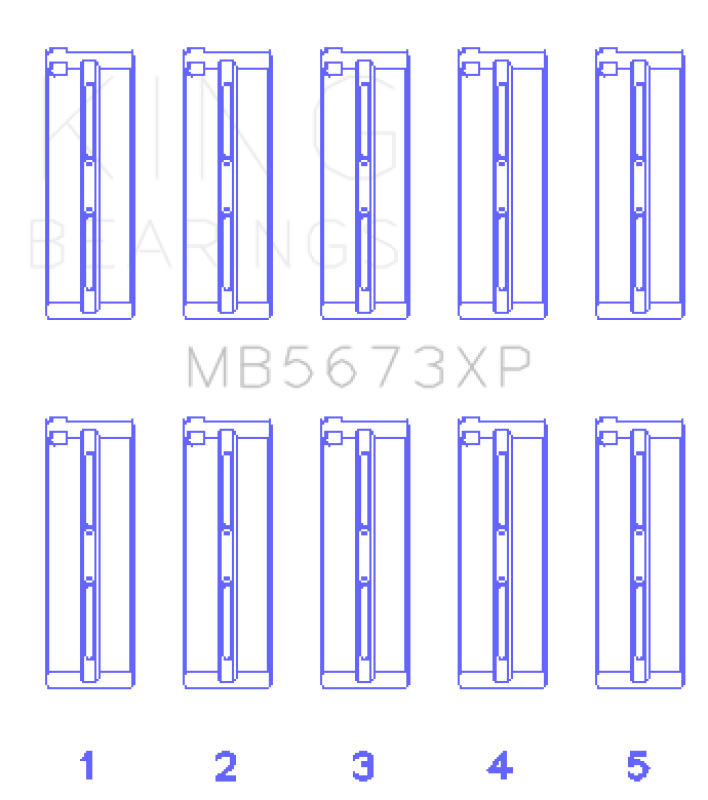 King Engine Bearings Honda F20C/F22C 16v (Size 0.25) Performance Main Bearing Set