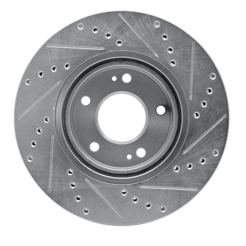 R1 Concepts R1 01-06 Hyundai Santa Fe Front Left Drilled & Slotted Silver Brake Rotor