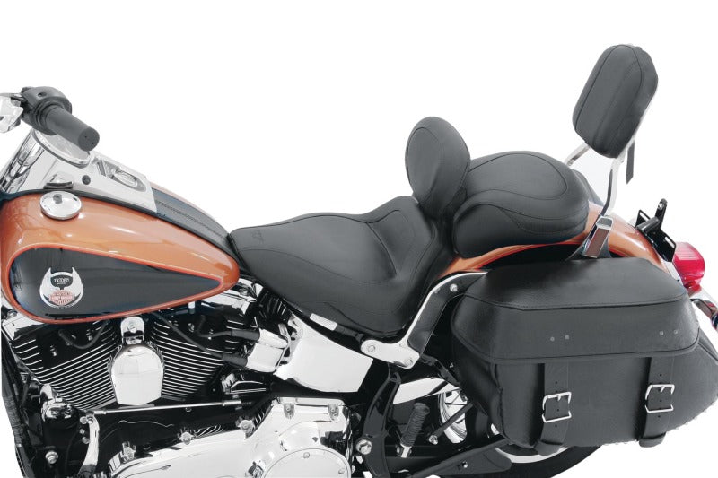 Mustang Motorcycle Mustang 06-17 Harley Softail Wide Tire (200mm) Sport Touring Recessed Passenger Seat - Black