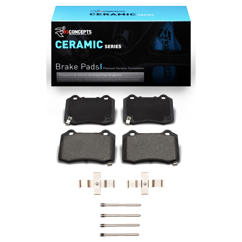 R1 Concepts R1 10-16 Hyundai Genesis Coupe Rear Ceramic Brake Pads & Hardware Kit