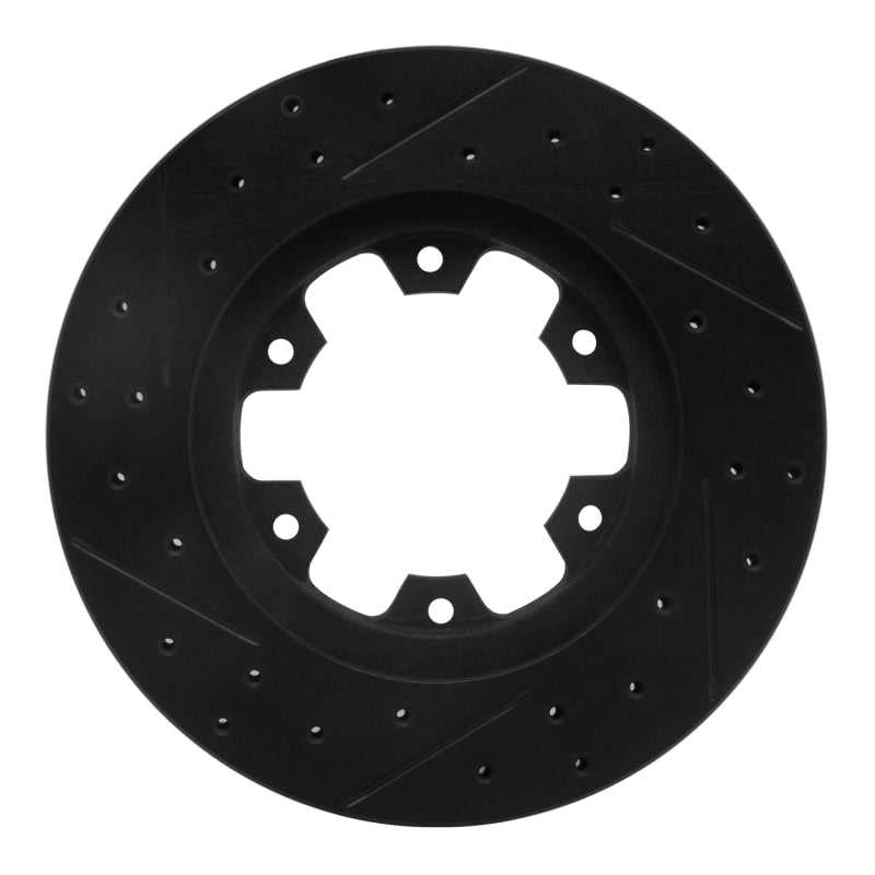 R1 Concepts R1 83-85 Nissan 720 DATSUN Front Right Drilled & Slotted Black Brake Rotor