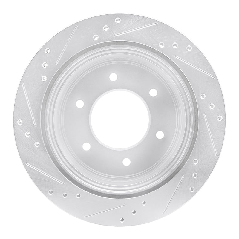 R1 Concepts R1 15-17 Mitsubishi Montero Limited (Mexico) Rear Right Drilled & Slotted Silver Brake Rotor