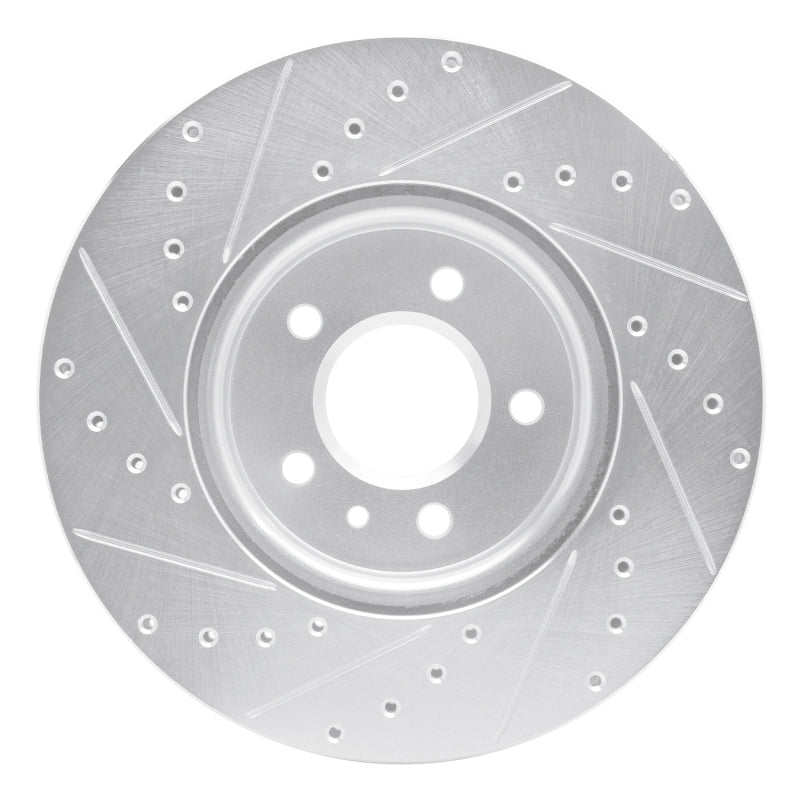 R1 Concepts R1 14-19 Buick CASCADA Front Right Drilled & Slotted Silver Brake Rotor