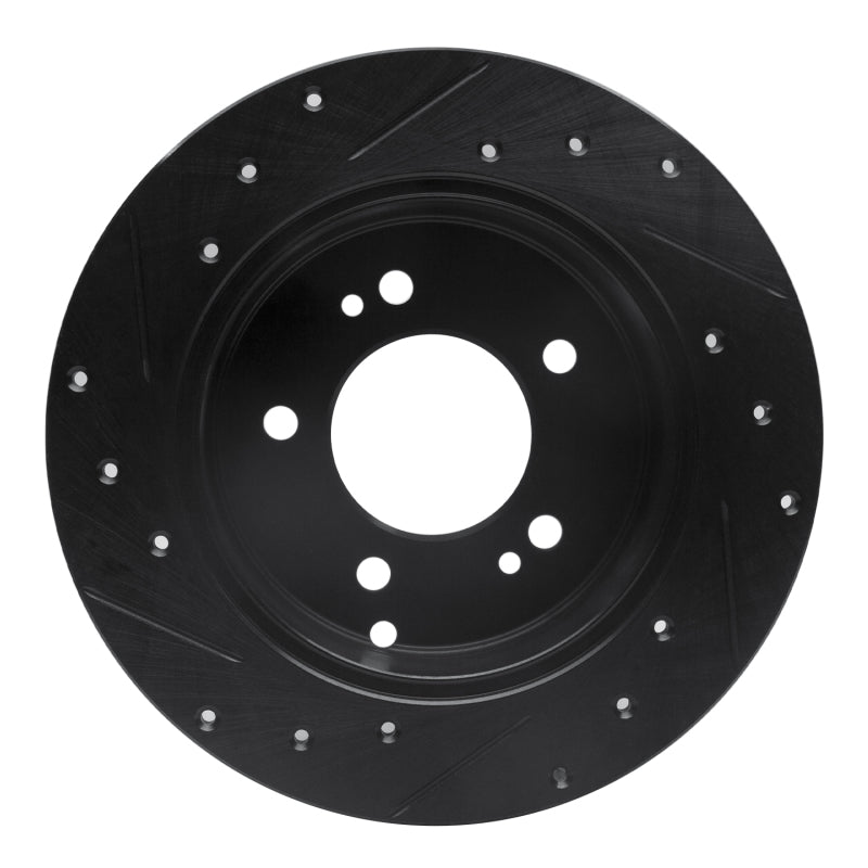 R1 Concepts R1 07-12 Kia Rondo (Canada) Rear Right Drilled & Slotted Black Brake Rotor