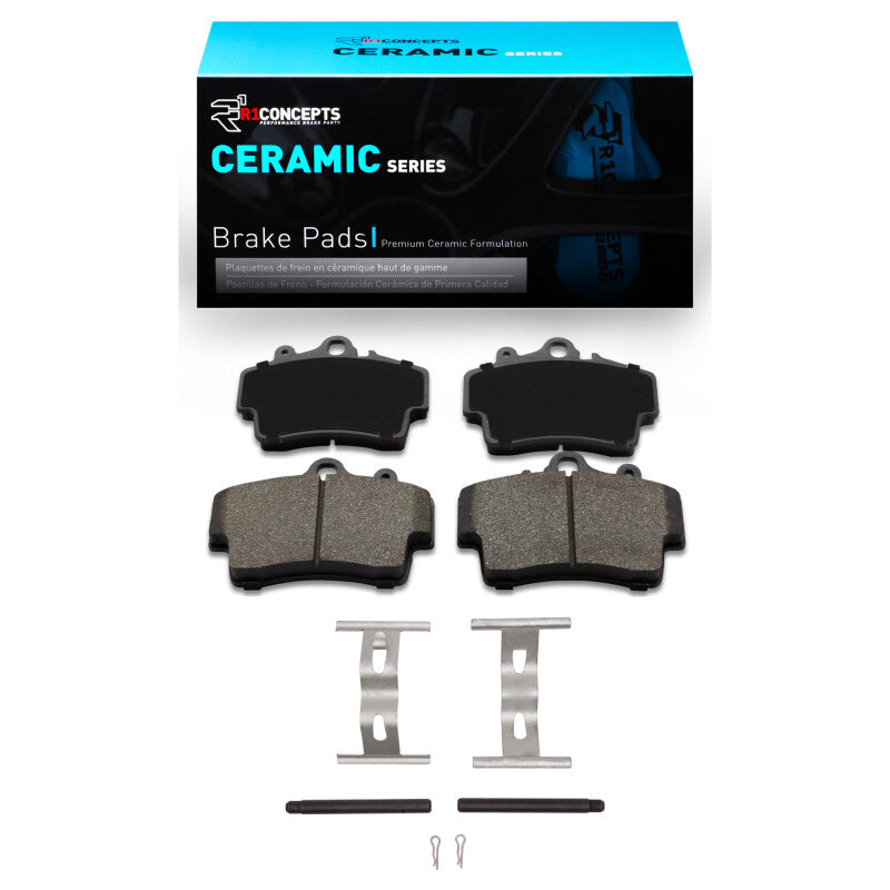 R1 Concepts R1 97-08 Porsche Boxster Front Ceramic Brake Pads & Hardware Kit