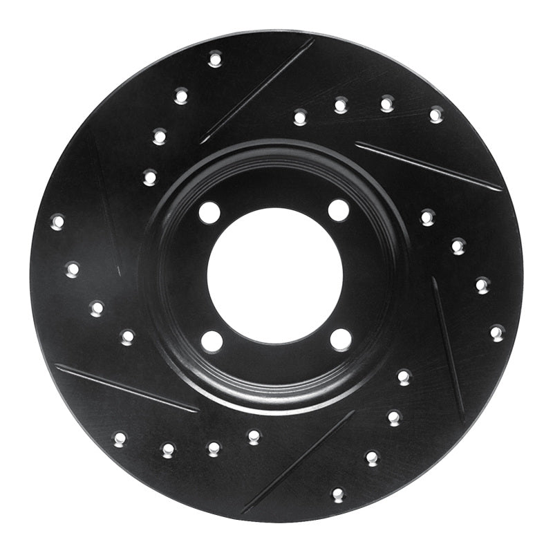 R1 Concepts R1 63-86 Ford Cortina Front Right Drilled & Slotted Black Brake Rotor