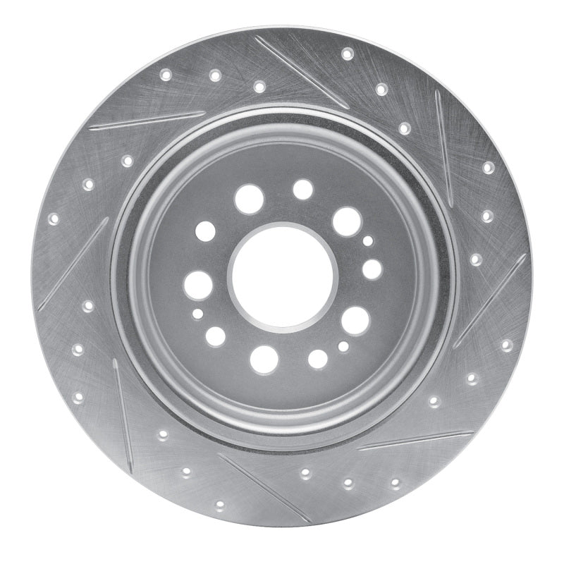 R1 Concepts R1 17-25 Acura RDX Rear Left Drilled & Slotted Silver Brake Rotor