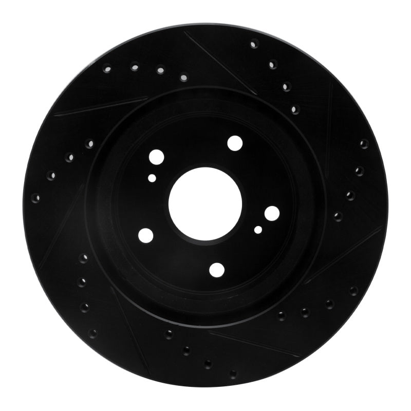 R1 Concepts R1 06-17 Suzuki Grand Vitara Front Left Drilled & Slotted Black Brake Rotor
