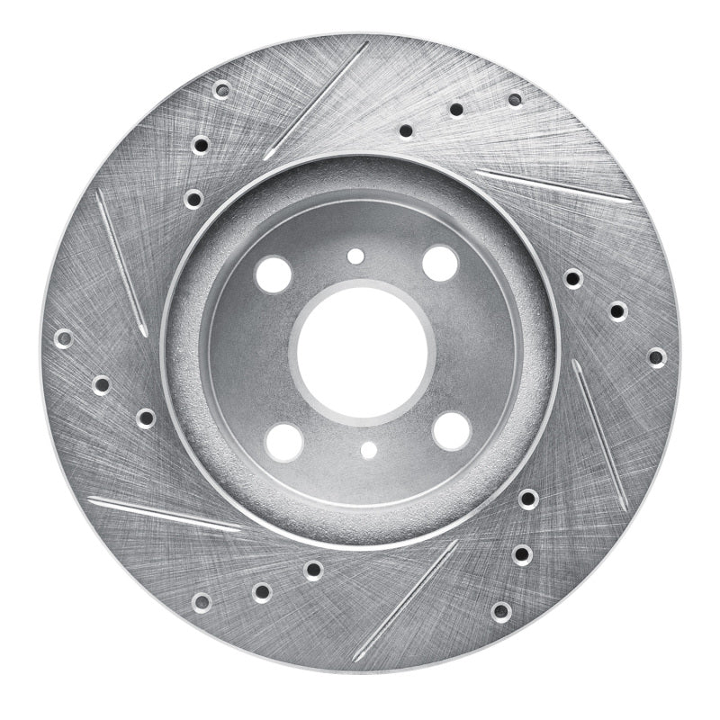 R1 Concepts R1 93-02 Chevrolet Prizm Front Right Drilled & Slotted Silver Brake Rotor