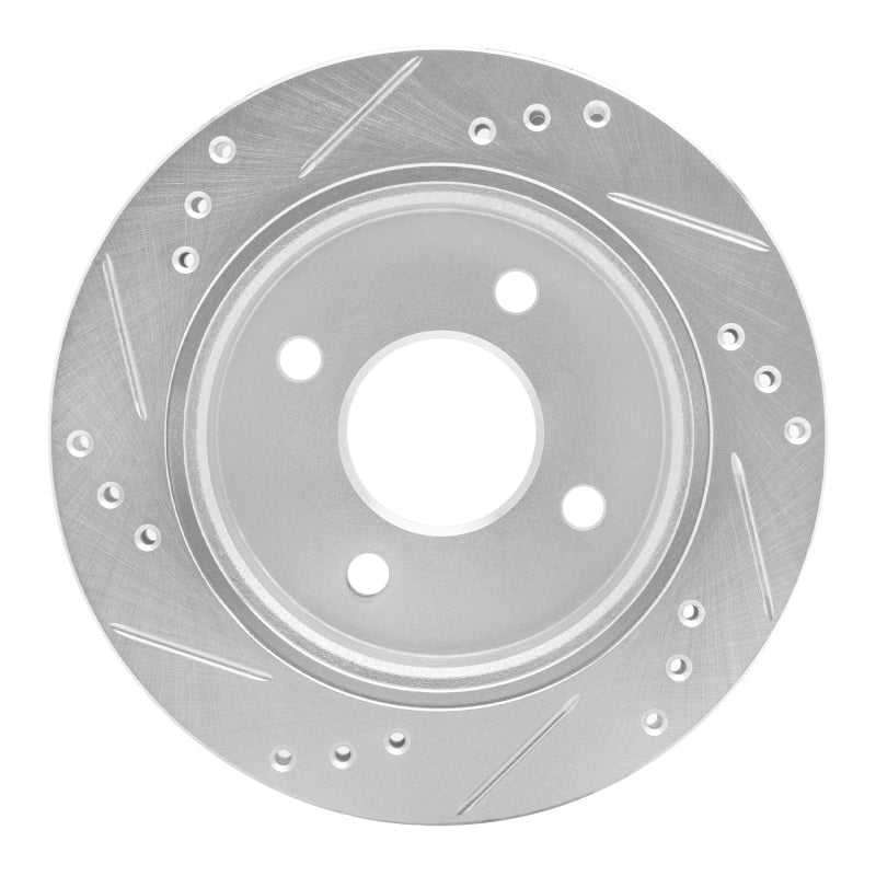 R1 Concepts R1 95-04 Ford CONTOUR Rear Right Drilled & Slotted Silver Brake Rotor