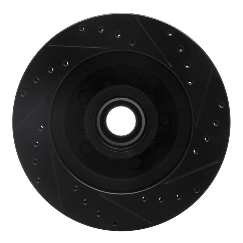 R1 Concepts R1 93-95 Chevrolet G20 Front Left Drilled & Slotted Black Brake Rotor
