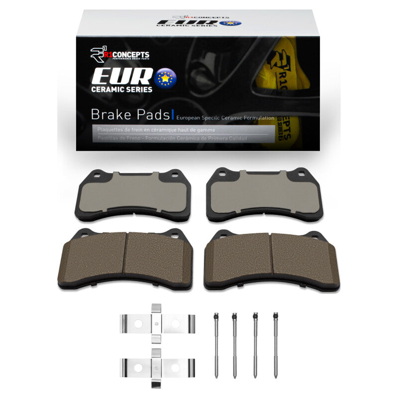R1 Concepts R1 03-05 Jaguar S-Type Front Euro Ceramic Pads & Hardware Kit