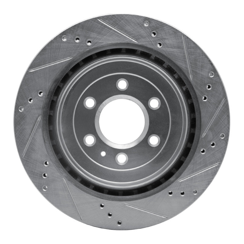 R1 Concepts R1 04-09 Cadillac SRX Rear Left Drilled & Slotted Silver Brake Rotor