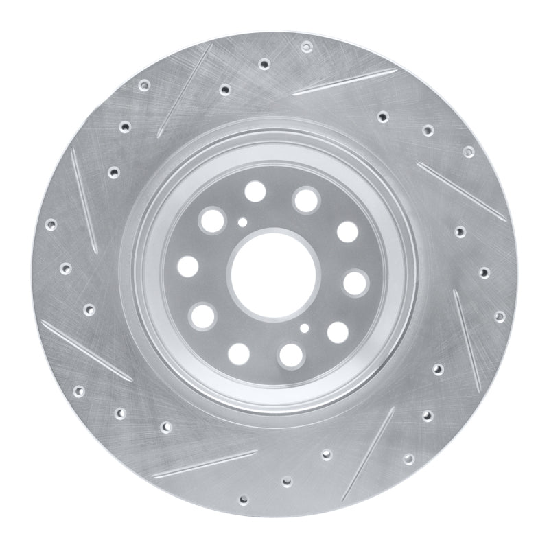 R1 Concepts R1 07-17 Lexus LS460 Right Rear Drilled & Slotted Silver Brake Rotor