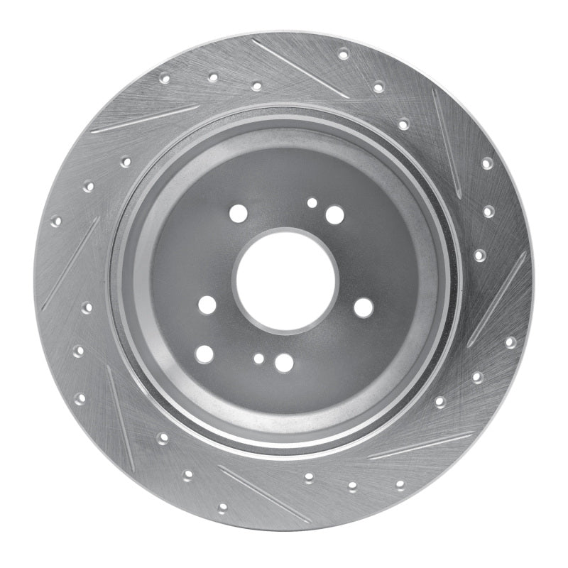 R1 Concepts R1 07-12 Hyundai Veracruz Rear Left Drilled & Slotted Silver Brake Rotor