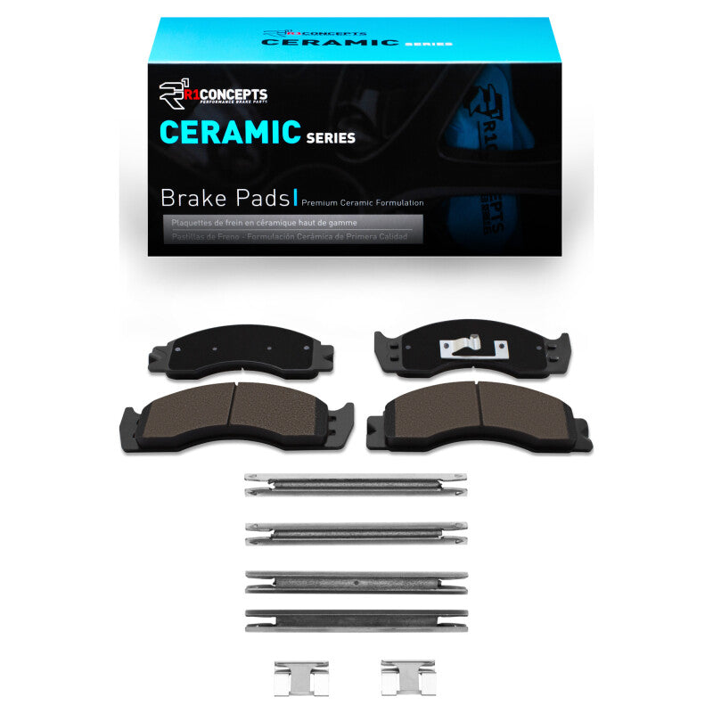 R1 Concepts R1 88-07 Ford F-53 Motorhome Chassis Front/Rear Ceramic Pads & Hardware Kit