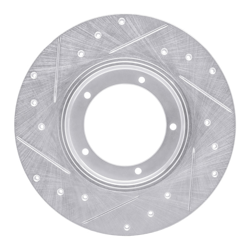 R1 Concepts R1 65-76 Porsche 911 Front Right Drilled & Slotted Silver Brake Rotor