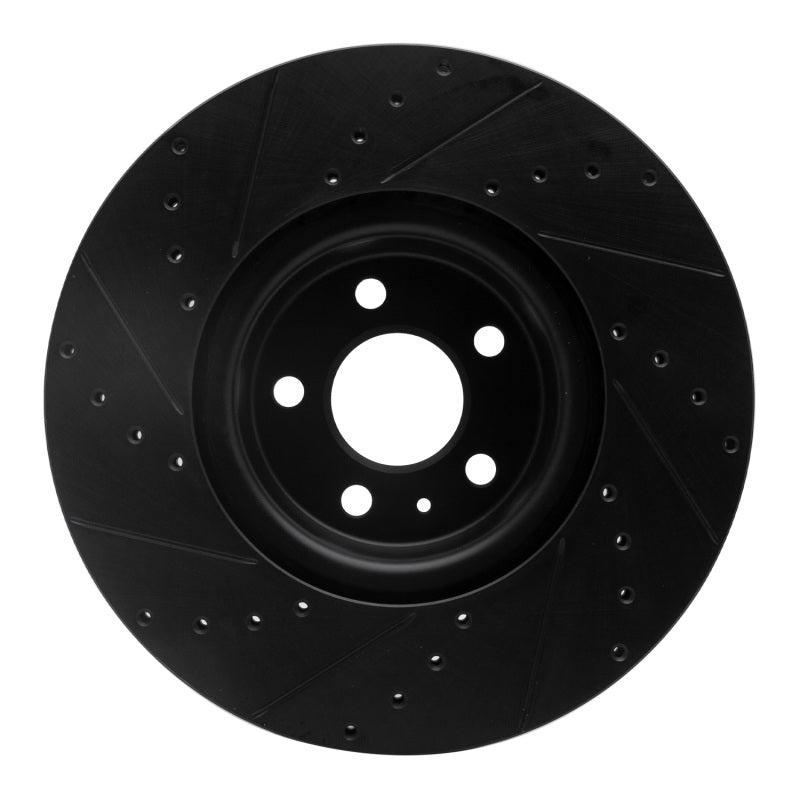 R1 Concepts R1 2018-2025 Audi S5 Front Right Drilled & Slotted Black Brake Rotor