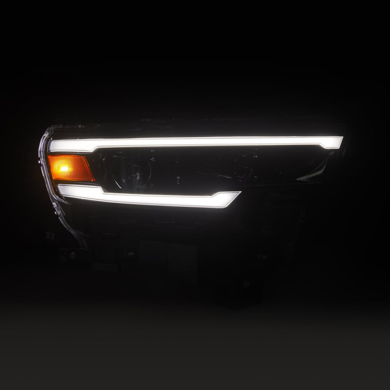 AlphaRex 25-26 Dodge Ram 1500 Luxx LED Proj Headlights -Alpha Black w/Activ Lit/Seq Signal/Switchbk
