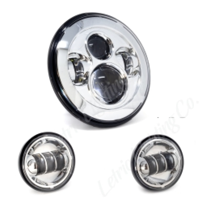 Letric Lighting 7in LED Headlight W/Passing Lamps Chrome