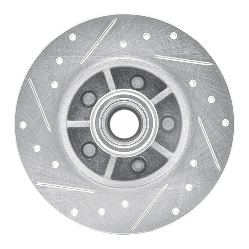 R1 Concepts R1 1984-1987 Pontiac Fiero Front Right Drilled & Slotted Silver Brake Rotor
