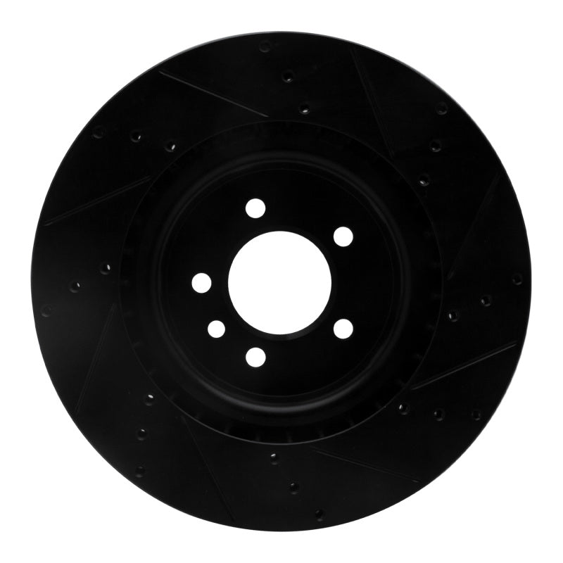R1 Concepts R1 06-17 Land Rover Discovery (Latin America) Front Left Drilled & Slotted Black Brake Rotor