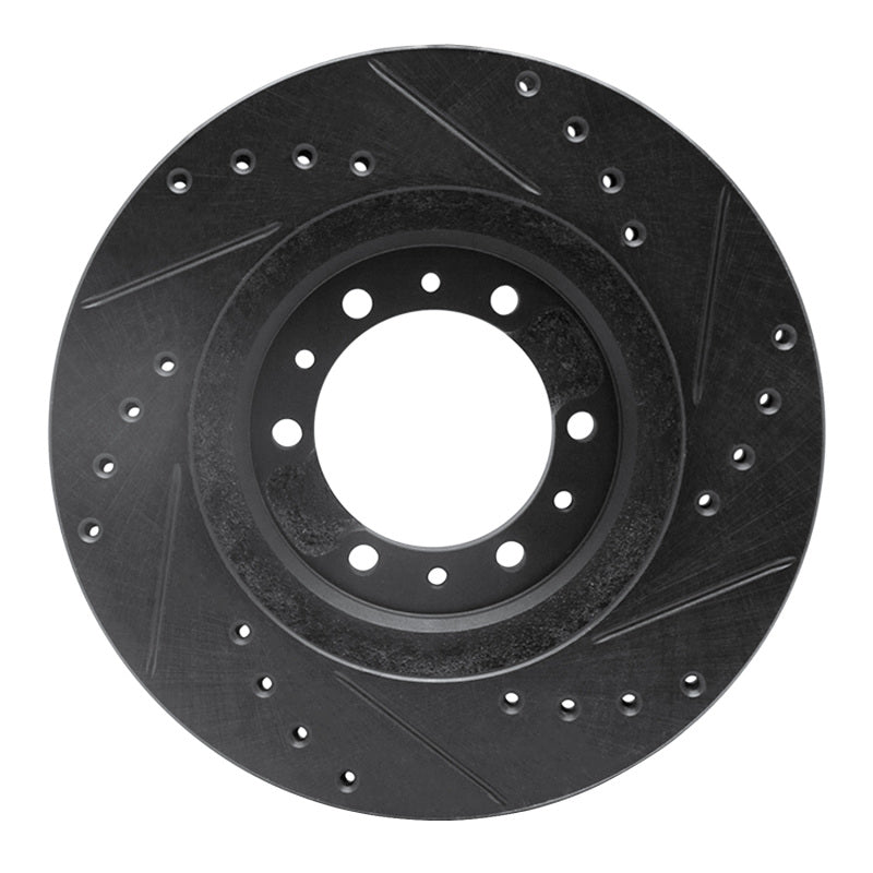 R1 Concepts R1 90-04 Mitsubishi Montero Sport (USA/Canada) Front Left Drilled & Slotted Black Brake Rotor