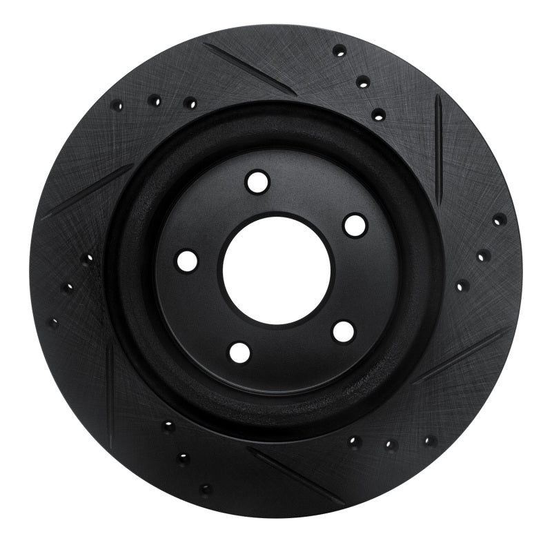 R1 Concepts R1 17-25 Nissan X-Trail (Mexico) Rear Left Drilled & Slotted Black Brake Rotor