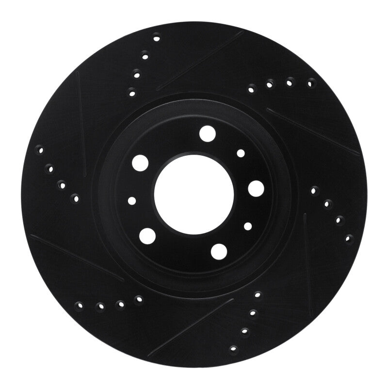 R1 Concepts R1 06-10 Pontiac Solstice Front Right Drilled & Slotted Black Brake Rotor